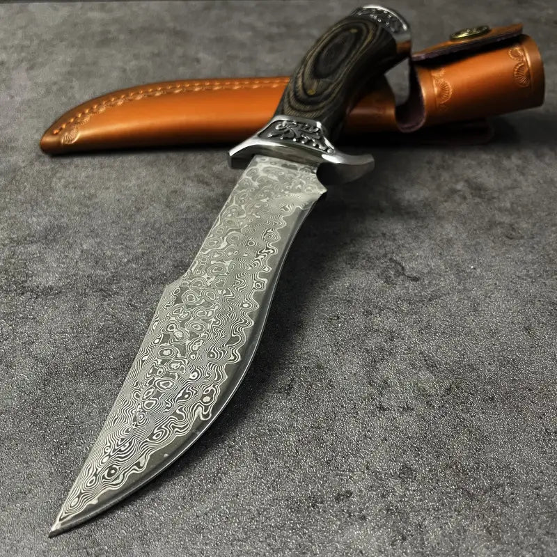 Custom Hand Forged Damascus Steel Hunting Knife EDC-Fixed blade knife
