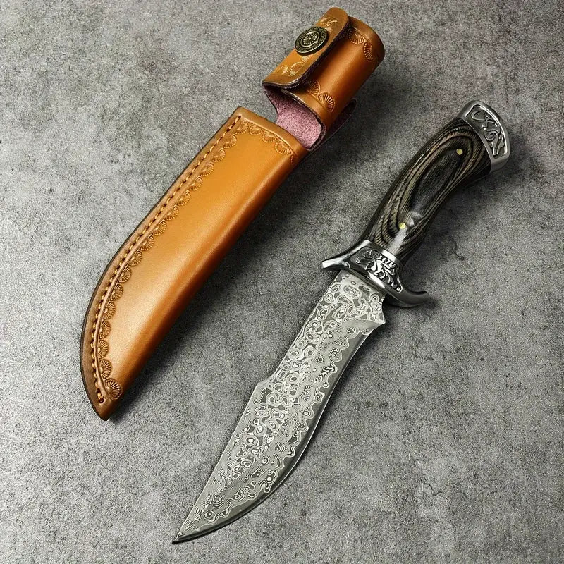 Custom Hand Forged Damascus Steel Hunting Knife EDC-Fixed blade knife