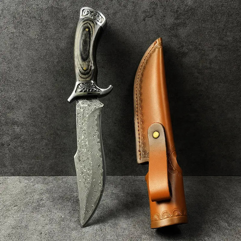 Custom Hand Forged Damascus Steel Hunting Knife EDC-Fixed blade knife