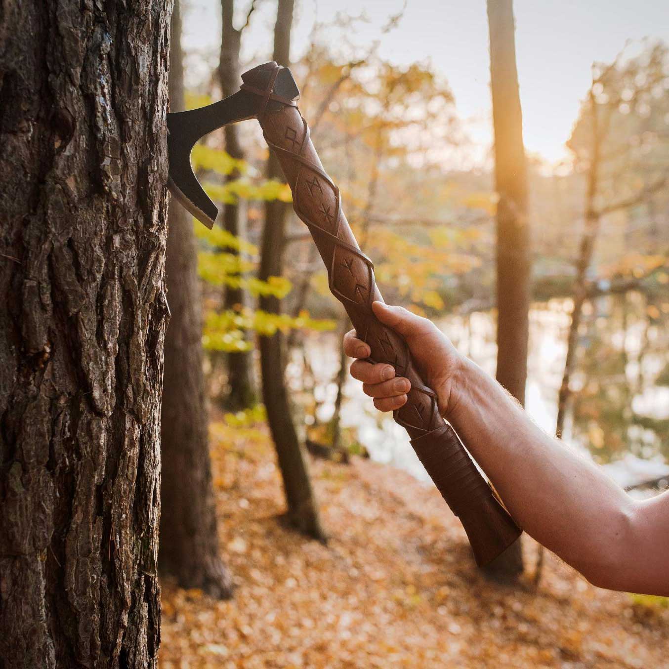 Ragnar Lothbrok Viking Axe With Engraved Runes On Handle | Wedding Gift, Anniversary Gift, Birthday Gift