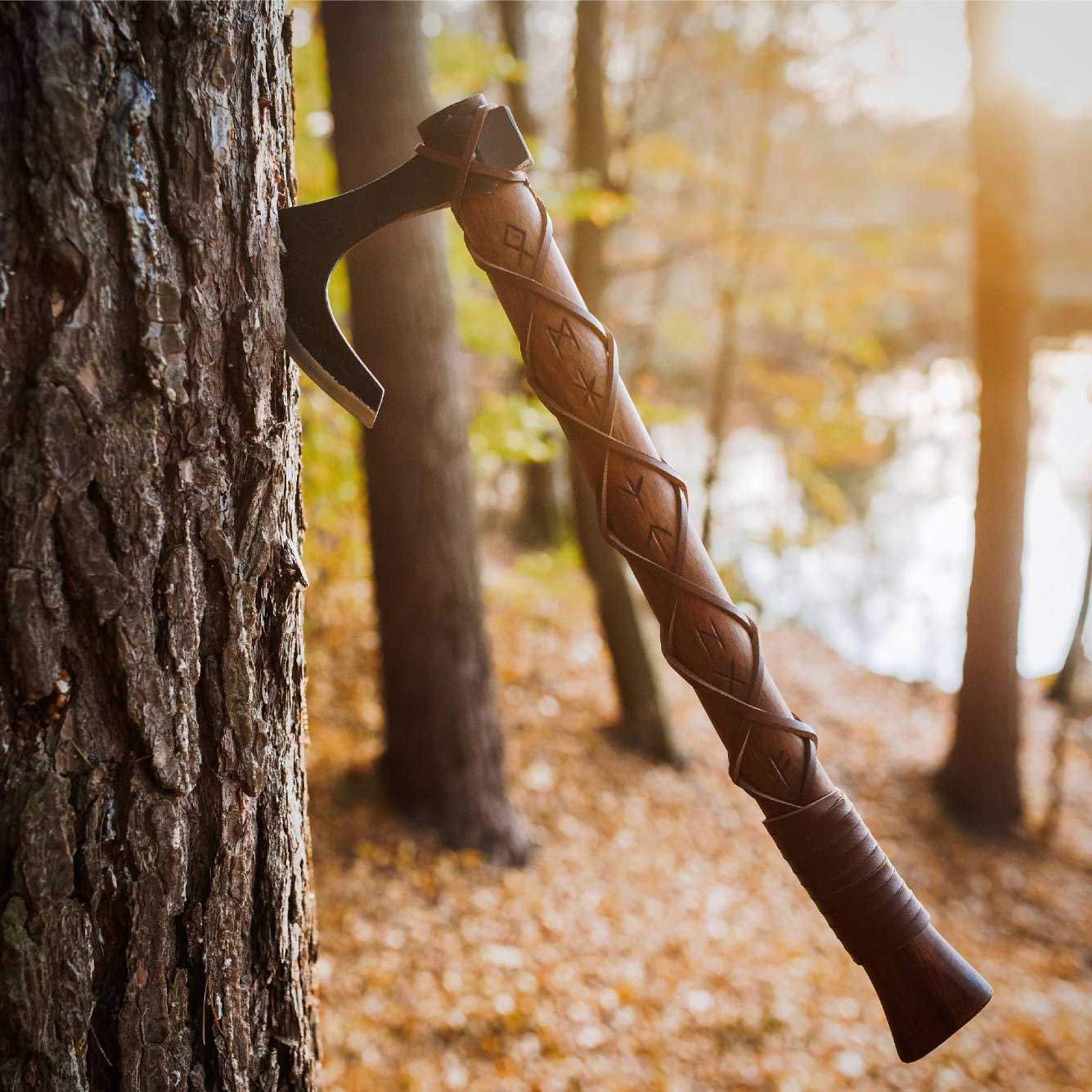 Ragnar Lothbrok Viking Axe With Engraved Runes On Handle | Wedding Gift, Anniversary Gift, Birthday Gift