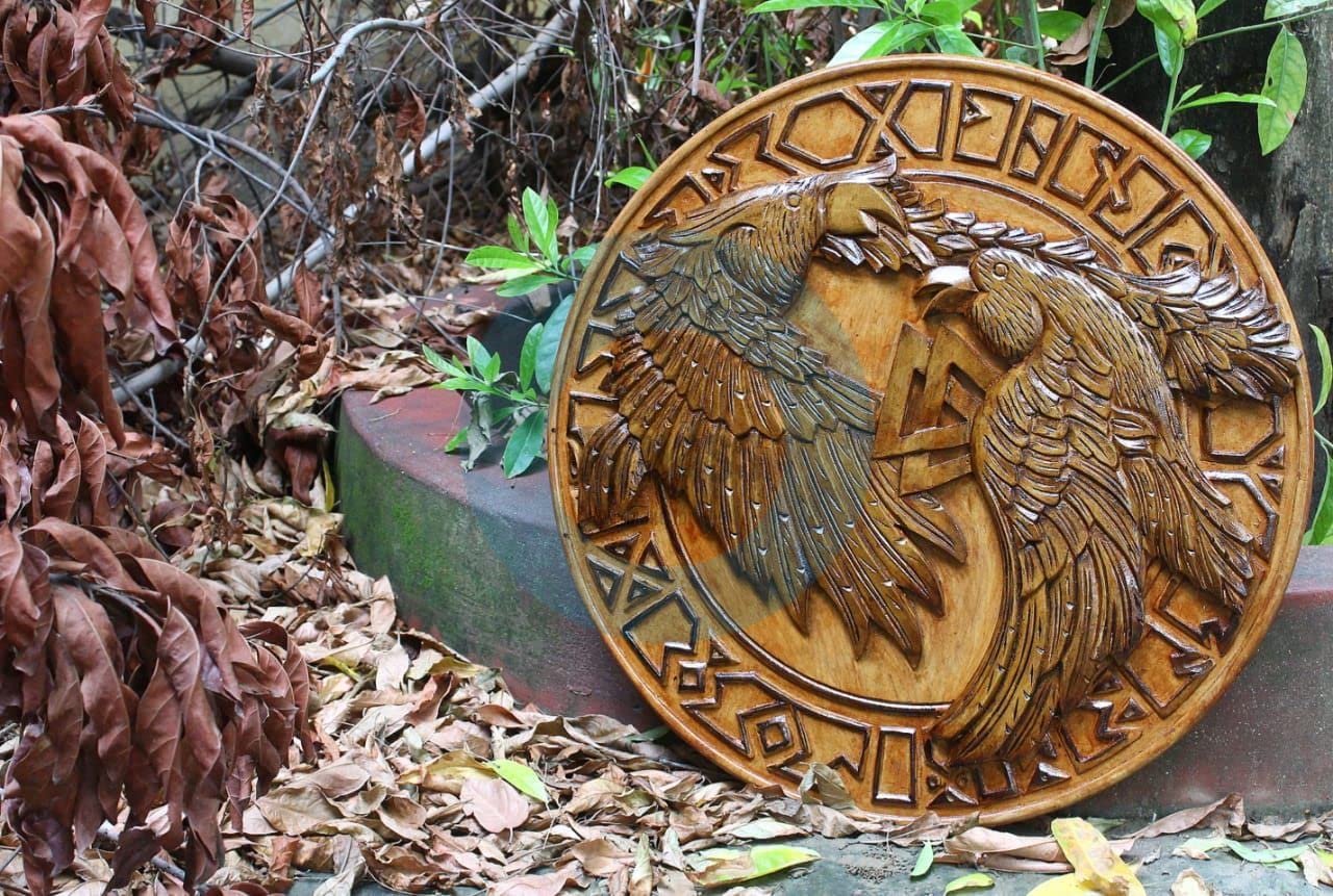 Hugin and Munin Authentic Battleworn Viking Shield, 24"