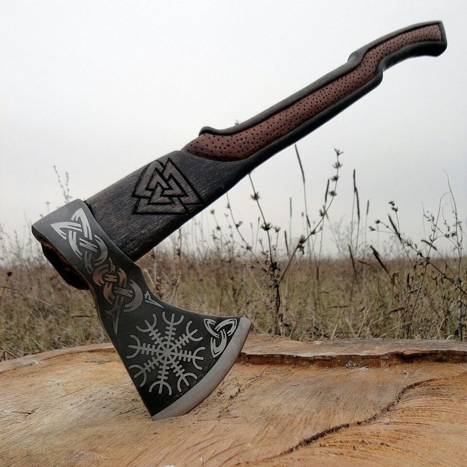 High Quality Carbon Steel Viking Axe Best Outdoor Camping Axe | Anniversary Gift, Christmas Gift, Birthday Gift