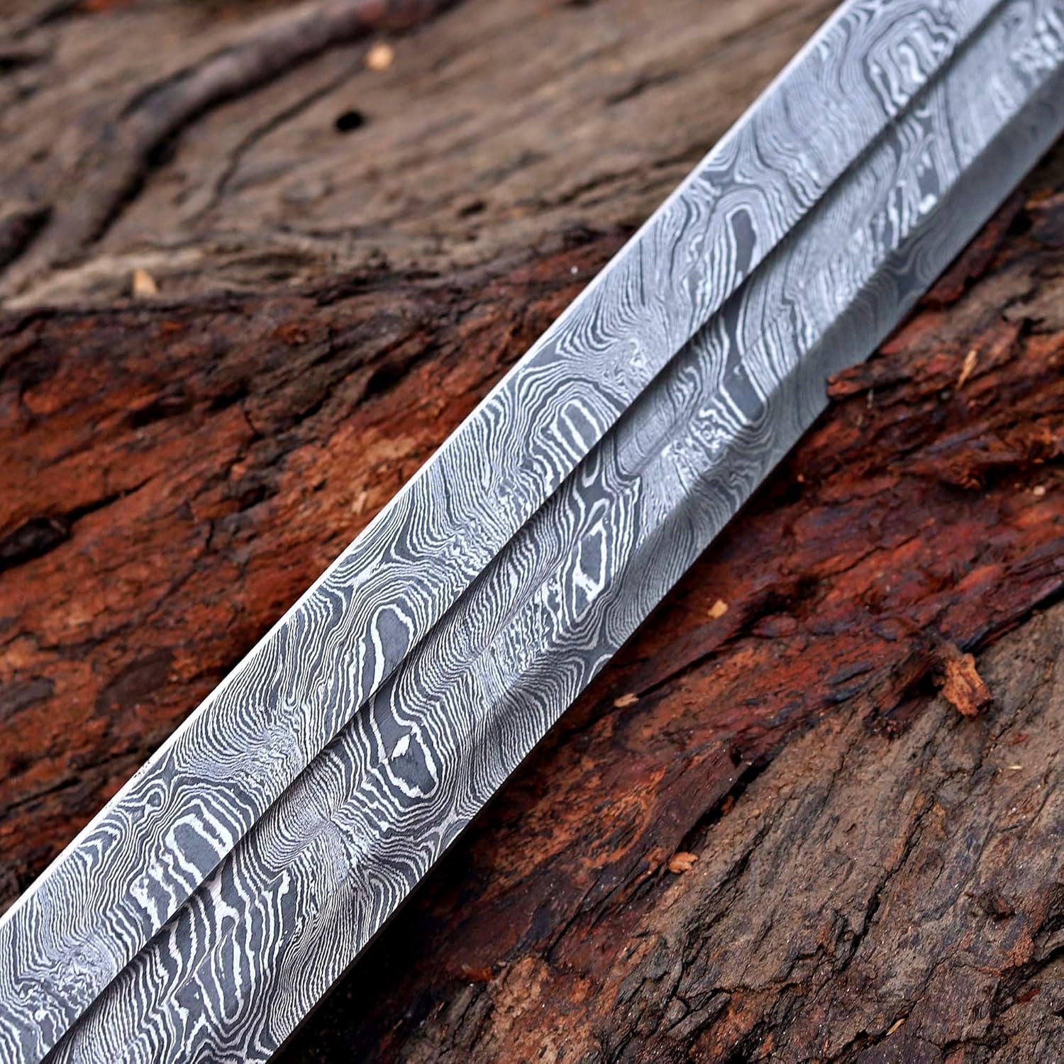 Handmade Damascus Steel Real Viking Style Sword |