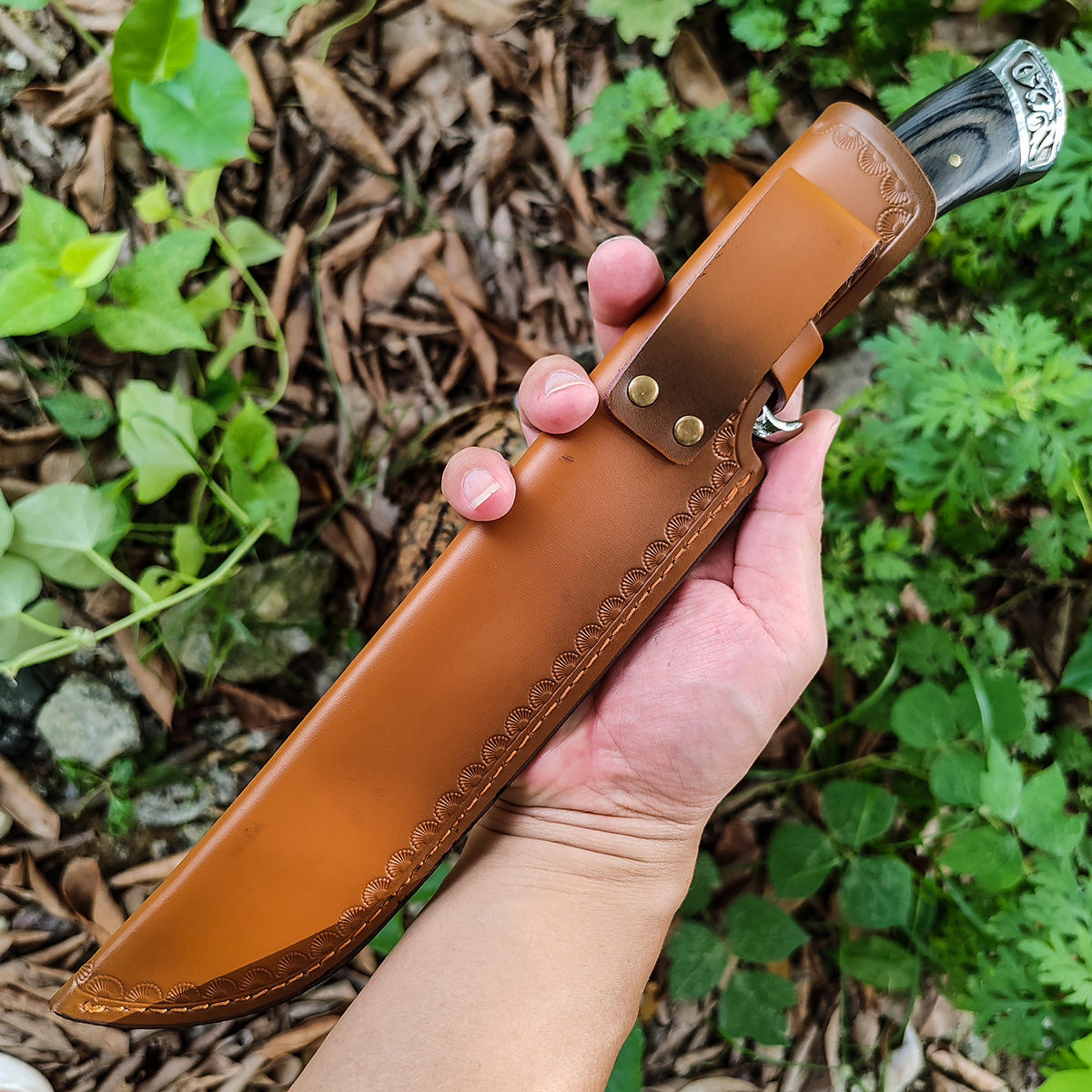 Custom Hand Forged Damascus Steel Hunting Knife EDC-Fixed blade knife