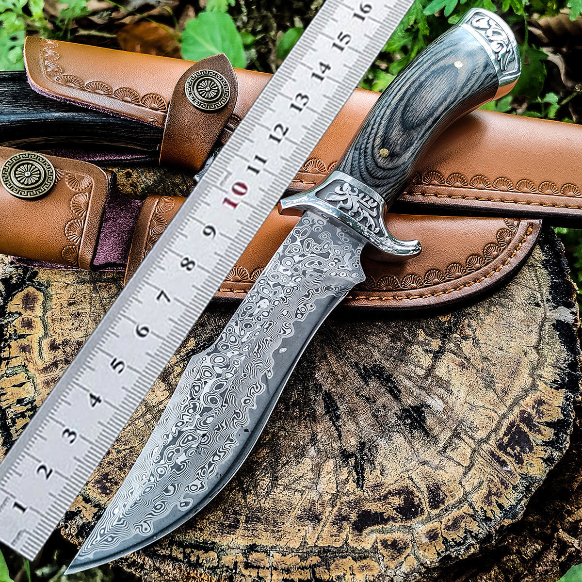 Custom Hand Forged Damascus Steel Hunting Knife EDC-Fixed blade knife