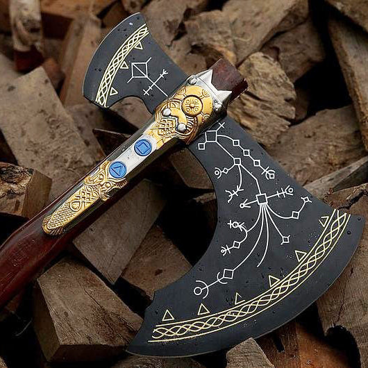 Kratos Leviathan Viking Axe Best Scandinavian Viking axe Celtic Hatchet | Best Wedding Gift, Christmas Gift, Birthday Gift