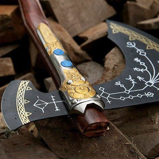 Kratos Leviathan Viking Axe Best Scandinavian Viking axe Celtic Hatchet | Best Wedding Gift, Christmas Gift, Birthday Gift