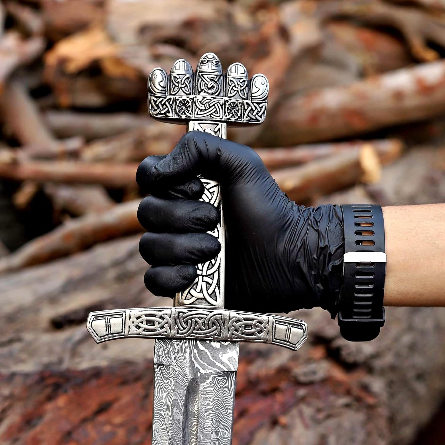 Handmade Damascus Steel Real Viking Style Sword |