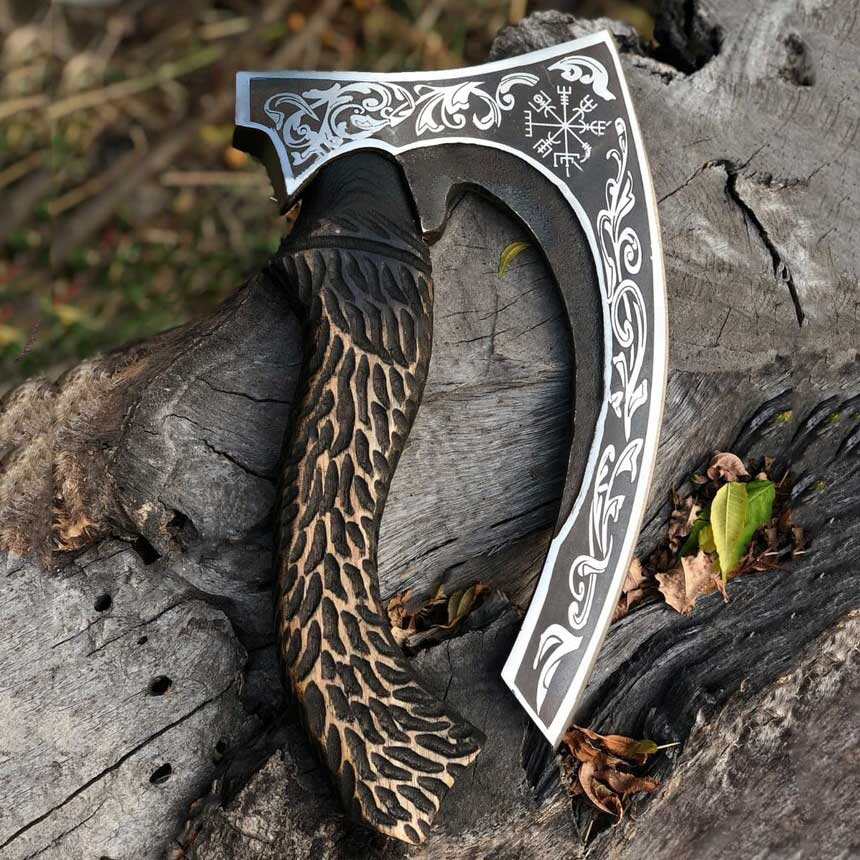 Viking Vegvisir Pizza Axe Best Viking Pizza Cutter Axe | Annversary Gift, Birthday Gitft, Christmas Gift