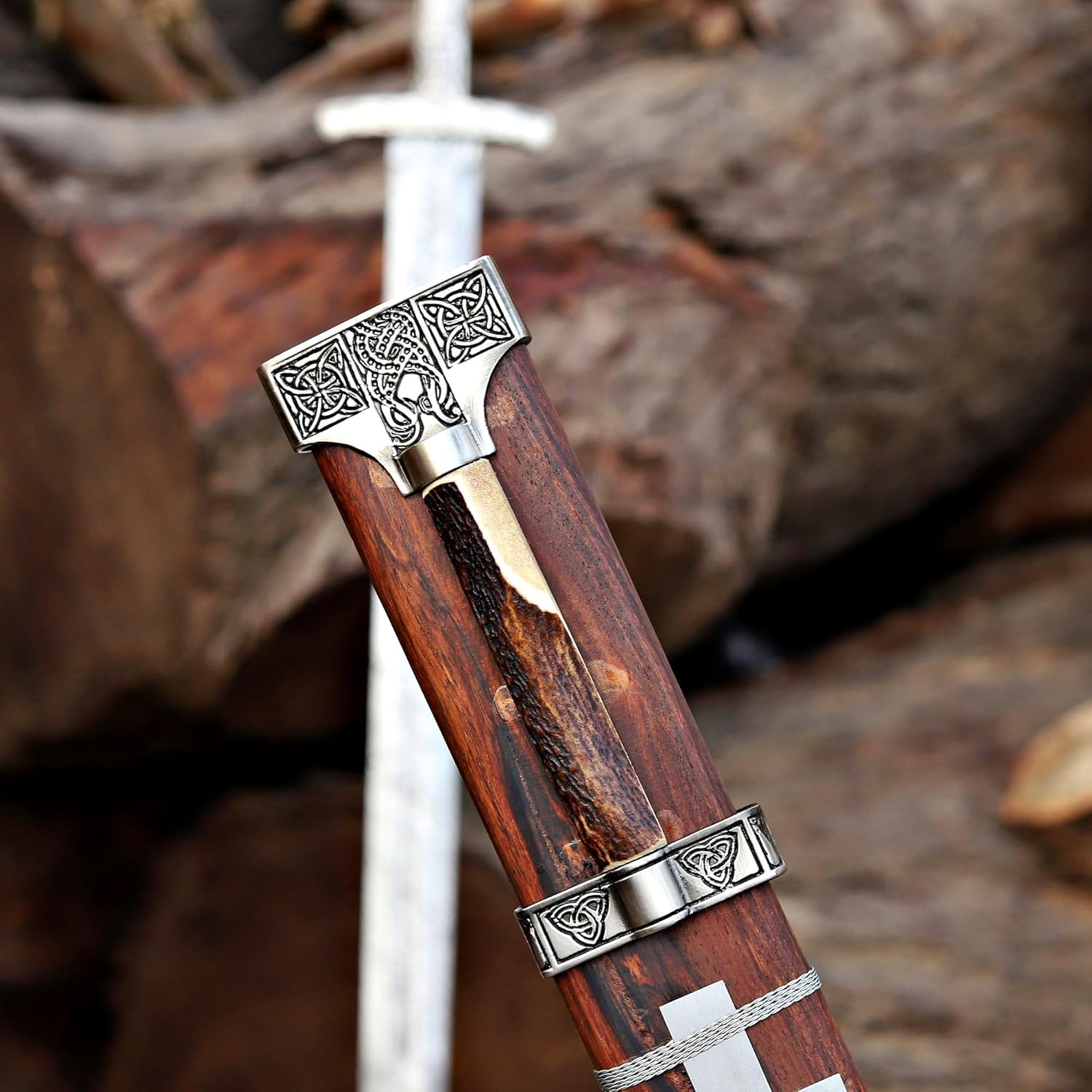 Handmade Damascus Steel Real Viking Style Sword |