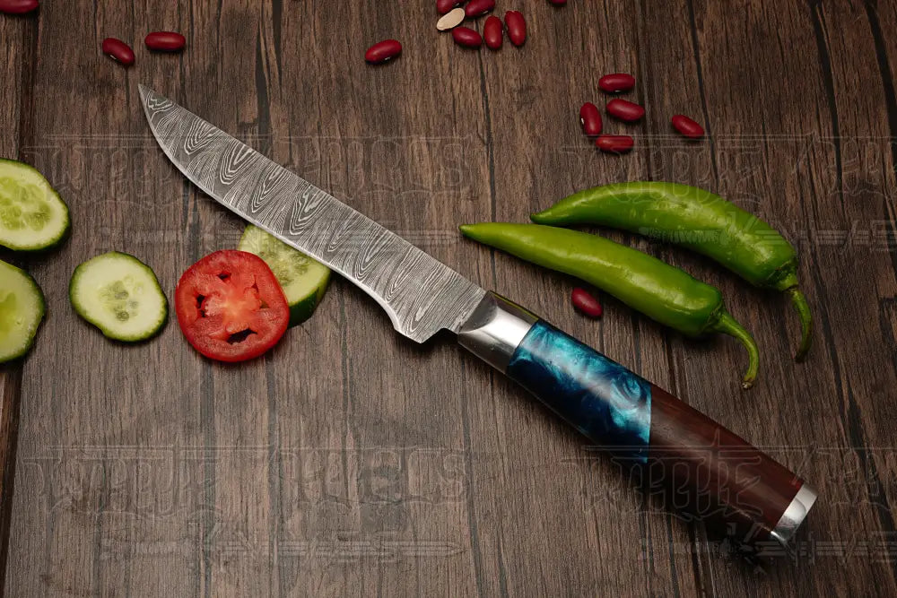 Full 6-piece handmade chef knife set displayed