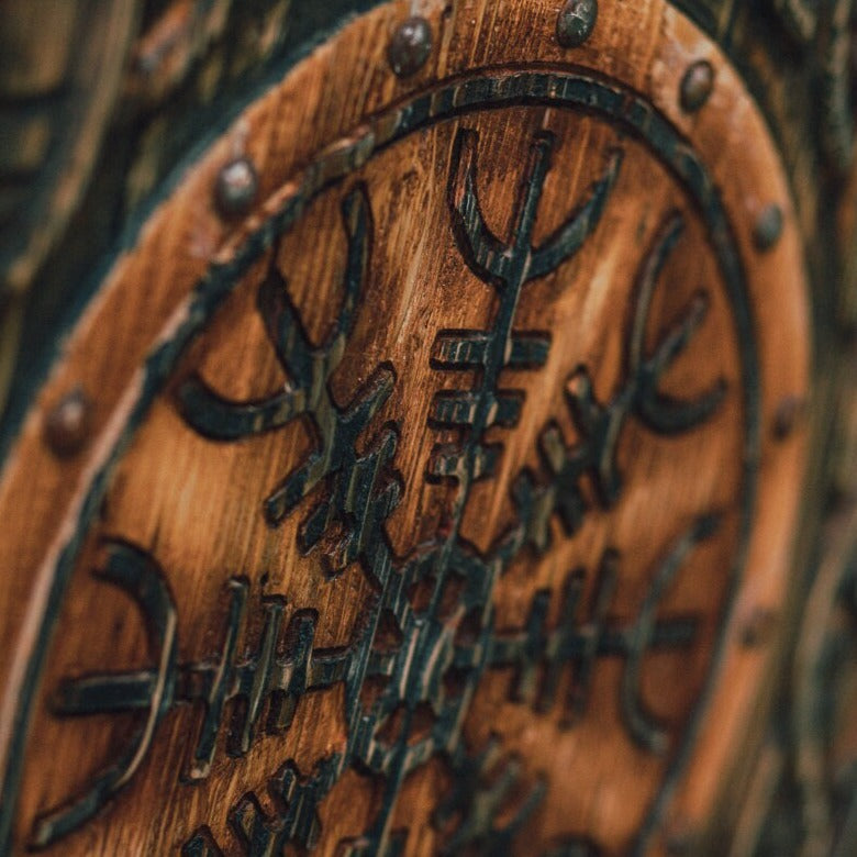 Helm of Awe Carved Viking Shield